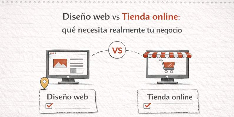 Diseño web vs tienda online: qué necesita realmente tu negocio