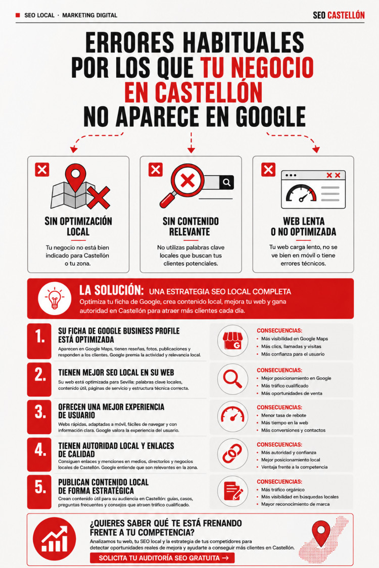 Comparativa de los errores habituales en SEO local
