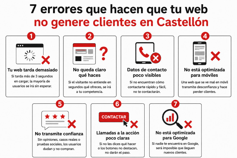 7 errores que hacen que tu web no genere clientes en Castellón